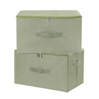 Fabric Storage Bins with Zipper Lids (Green / Large (Pack of 2))