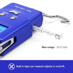 Fish Scale 110 lb Digital Luggage Scale with Tape (Blue)