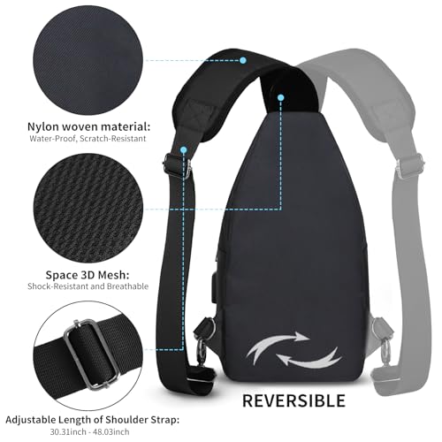 Sling Bag for Men (Black / Small)