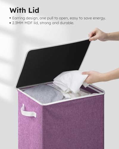 100L Laundry Hamper with Lid (Purple / 100L)