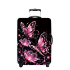 Luggage Cover Washable Suitcase Protector Anti (Pink Butterflies / XL(fits 32-34Inch suitcase))