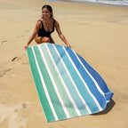 Microfiber Beach Towel for Adults with Bag (Blue Tide / Extra Large 78x35")