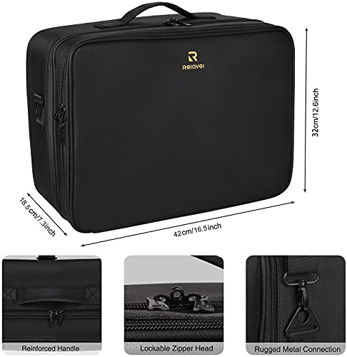 Extra Large Makeup Case and Clear Makeup Bag (Black with Clear Bag / Extra Large)