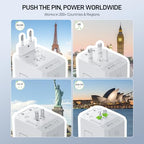 45W Universal Travel Adapter PD&QC (45W-5USB(3 USB-C) White)