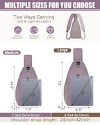 Crossbody Bags for Women Men Trendy Sling Bag Backpack Chest Bag (Large / Light Purple)