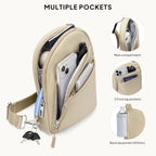 Anti Theft Crossbody Bags Small Crossbody Sling Bag for Women & Men (Light Khaki)