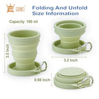 Silicone Collapsible Travel Cup Set 8 Pack Silicone Folding Camping Cup with Lids Foldable Drinking Cup Sets Portable Dishwasher Safe for Outdoor Hiking Travel Sport (8 Pack Orange-Sky Blue-Light Green-Blue)
