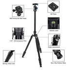 Traveler 7A 65.55'' Aluminum Camera Tripod (Aluminum Travel Tripod)