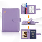 Rfid Passport Holder for Travel women (Purple)
