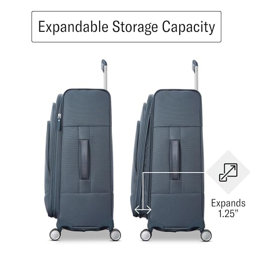 UpLIFT Lightweight Medium Checked Softside Luggage with Spinner Wheels (Medium Checked / Elemental Blue)