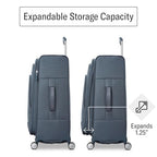 UpLIFT Lightweight Medium Checked Softside Luggage with Spinner Wheels (Medium Checked / Elemental Blue)