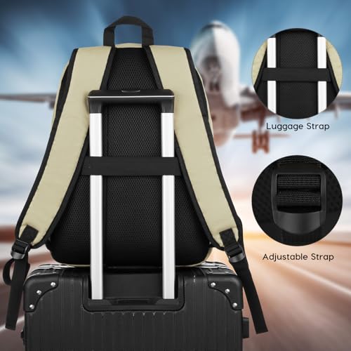 School Backpack (17.3 inch / Beige)