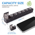 2 Pack Weekly Large Pill Organizer (Black-white)