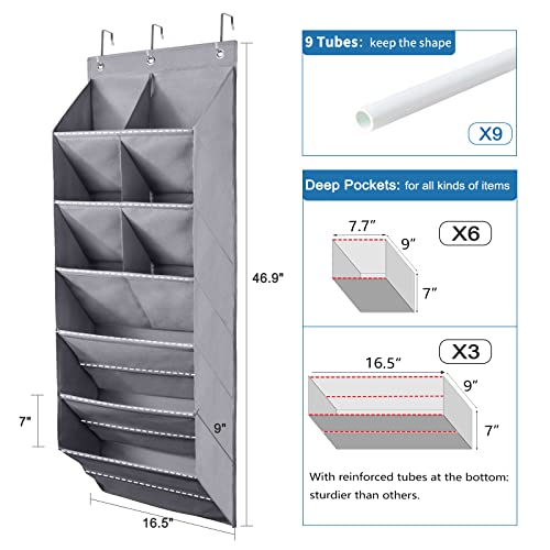 2 Pack Over the Door Shoe Organizer (GREY / 30+ Pairs)