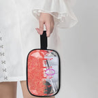 Custom Travel Clear Cosmetic Bag with Name (Red B)