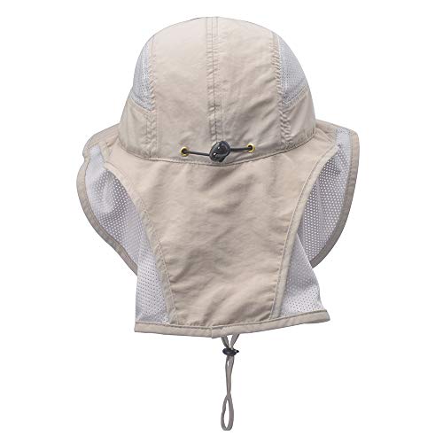 Unisex Outdoor Activities UV Protecting Sun Hats with Neck Flap Khaki (One Size / Khaki)