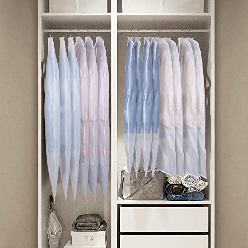 Garment Bags for Long Dresses Translucent Suit Bag 60 in (60"-6pcs)