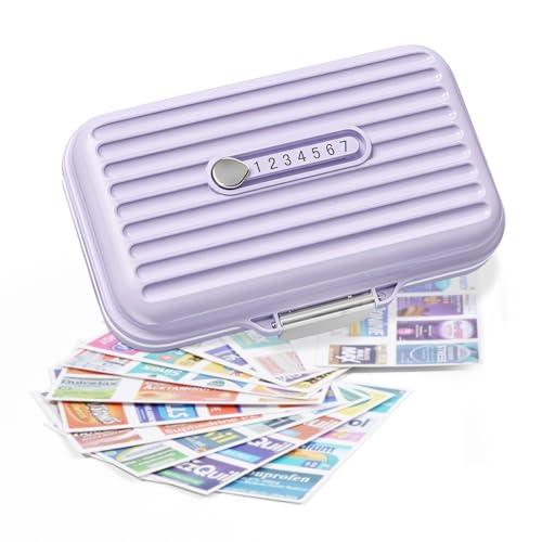 Travel Pill Organizer Box with Medicine Labels Purple (L / Purple)