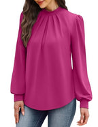 Fall Tops for Women 2026 Cute Long Sleeve Shirts for Women Blouses Womens Fall Fashion 2026 Cute Work Clothes Business Casual Office Blouses Teacher Outfits Plus Size Pink 2XL (10 - Pink / XX-Large)