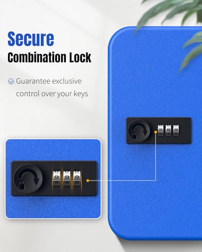 20 Keys Key Lock Box with Code (Blue / 20 Keys)