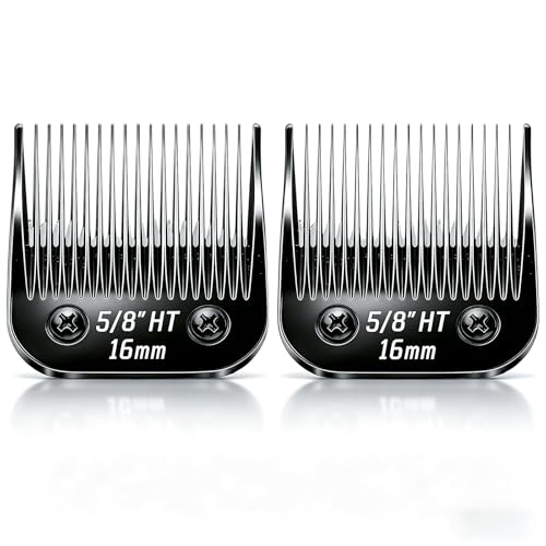 Dog Grooming Replacement Blades Compatible with Andis Dog Clippers (Black-5/8"HT-2PCS / Black)