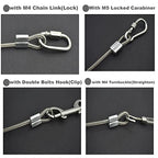 10 Pcs 5mm Wire 12 inch Vinyl Coated Stainless Steel Cable with Loops Short Wire Rope Lanyard Lock Security Chain Link for Outdoor Gates (5mm(T) x 12 in(L) 10PCS / Clear)
