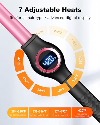 3 4 Inch Curling Wand for Long Hair (3/4" Pink&Black)