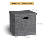 Storage Bins with Lids (13×13×13/4pcs with lids / Charcoal Gray)