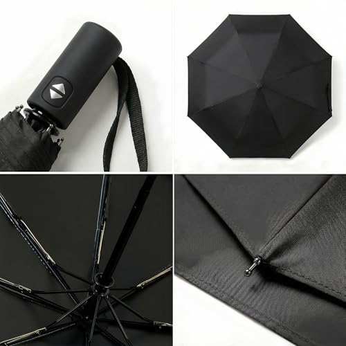 Small Compact Travel Umbrella with UV Protection for Sun & Rain (E-1-Deep Black)