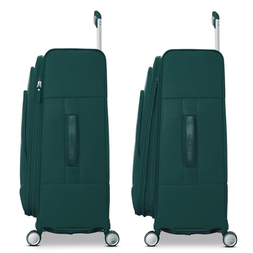 UpLIFT Lightweight Medium Checked Softside Luggage with Spinner Wheels (Medium Checked / Emerald Green)