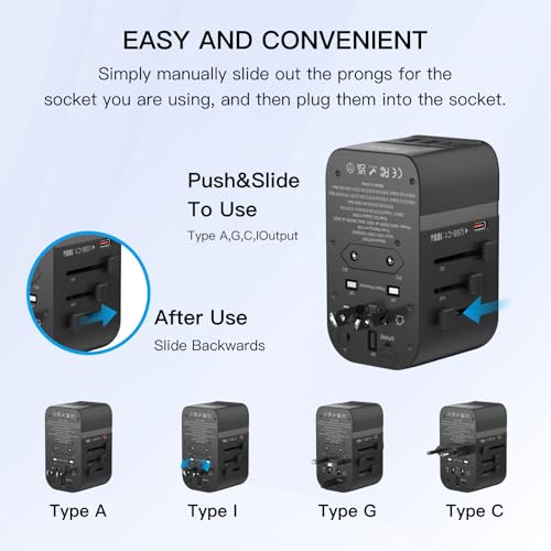 Universal Travel Adapter (2 USB A+1 USB C(PD100W)+2 USB C(PD20W)(Standard) / Black)