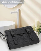 Travel Hanging Toiletry Bag for Men Women Travel Kit Shaving Bag (01 Black / Large)