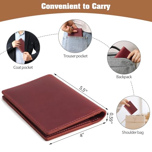 Leather Passport Holder (Red)