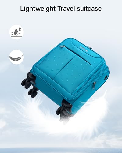 Underseat Carry On Luggage with Wheels (Caribbean Blue / 16-Inch)