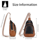 Crossbody Bags for Women Anti Theft Small Sling Handbag with Zipper Lock Vegan Leather RFID Blocking Chest Pure (Black Brown-001)