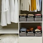 Storage Basket for Organizing (Black&Grey / Small -11.8Lx7.9Wx5.2H)