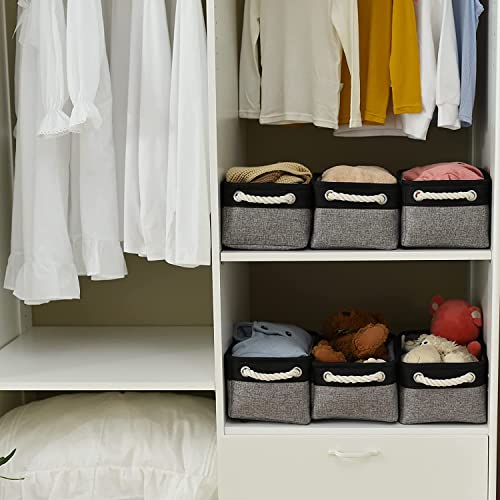 Storage Basket for Organizing (Black&Grey / Small -11.8Lx7.9Wx5.2H)