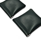 PU Leather Jewelry Travel Bag Leather Jewelry Pouch Christmas (Dark Green / 3.54"x3.54")