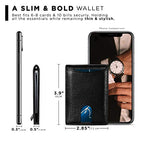 RFID Blocking Slim Bifold Genuine Leather Minimalist Front Pocket Wallets for Men with Money Clip Thin Mens (Jet Black 1.0)