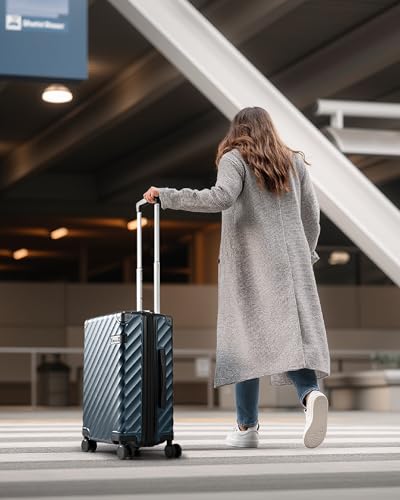 20 Inch Carry On Luggage 22x14x9 Airline Approved (Carry-On 20-Inch / Navy)