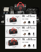 Waterproof Motorcycle Duffel Bag Tail Bag 30L Dry Bags Luggage (30L / Black)