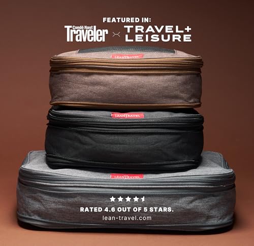 Premium Compression Packing Cubes for Travel (Grey / Large)