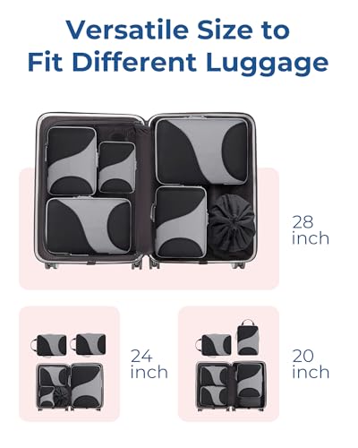 Compression Packing Cubes (Jet Black / 6 Set)