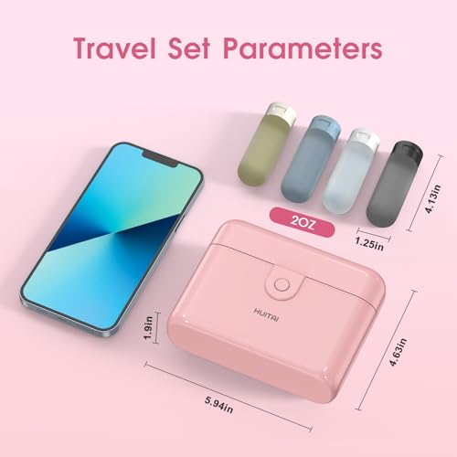 Travel Bottles TSA 4x2oz With Case Leak (Pink)