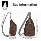 Crossbody Bags for Women Anti Theft Small Sling Handbag with Zipper Lock Vegan Leather RFID Blocking Chest Pure (Coffee)