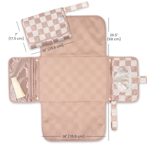 Portable Diaper Changing Pad (Beige Checkers)