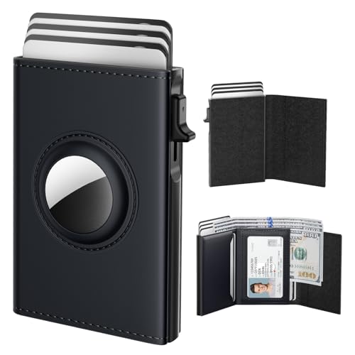 AirTag Wallet for Men (Deep Black)
