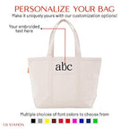 Medium Classic Personalized Monogram Canvas Tote Bag for Women (Natural)