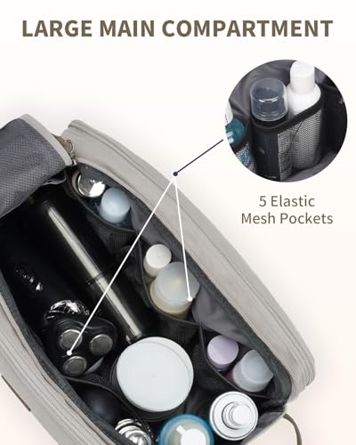Travel Toiletry Bag for Men (L, Cream Beige / Large)