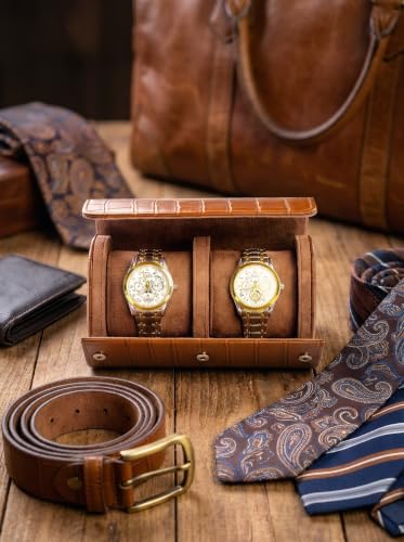 2 Watch Travel Case (Dark Brown / 2 Slot)